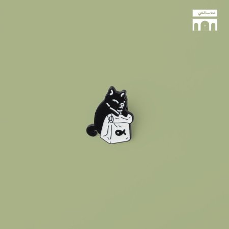 دبوس زينة - قط اسود